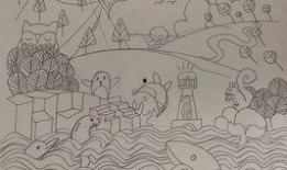 吃瓜小熊画画,色彩斑斓的童话世界